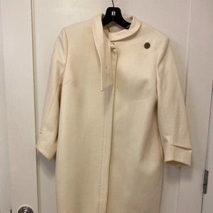 Ivory Ted Baker wool coat with bracelet sleeves